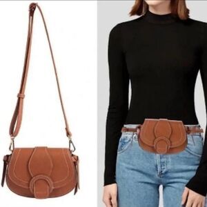 NEW PURSE / BELT BAG NEW RACHEL ZOE CROSSBODY COGNAC VEGAN LEATHER TRAVEL NWT